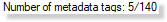 Number of metadata tags matching filter term