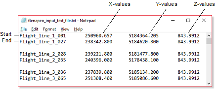 Example of input text file