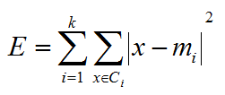 K-means clustering formula