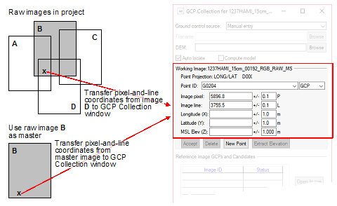 Using a raw image as the ground control source