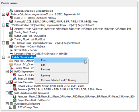 Running a batch classification