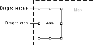 Scaling and cropping an area