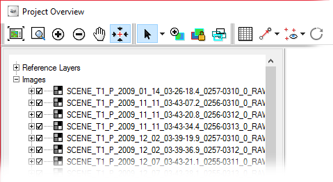 Project Overview window showing collapsed image list