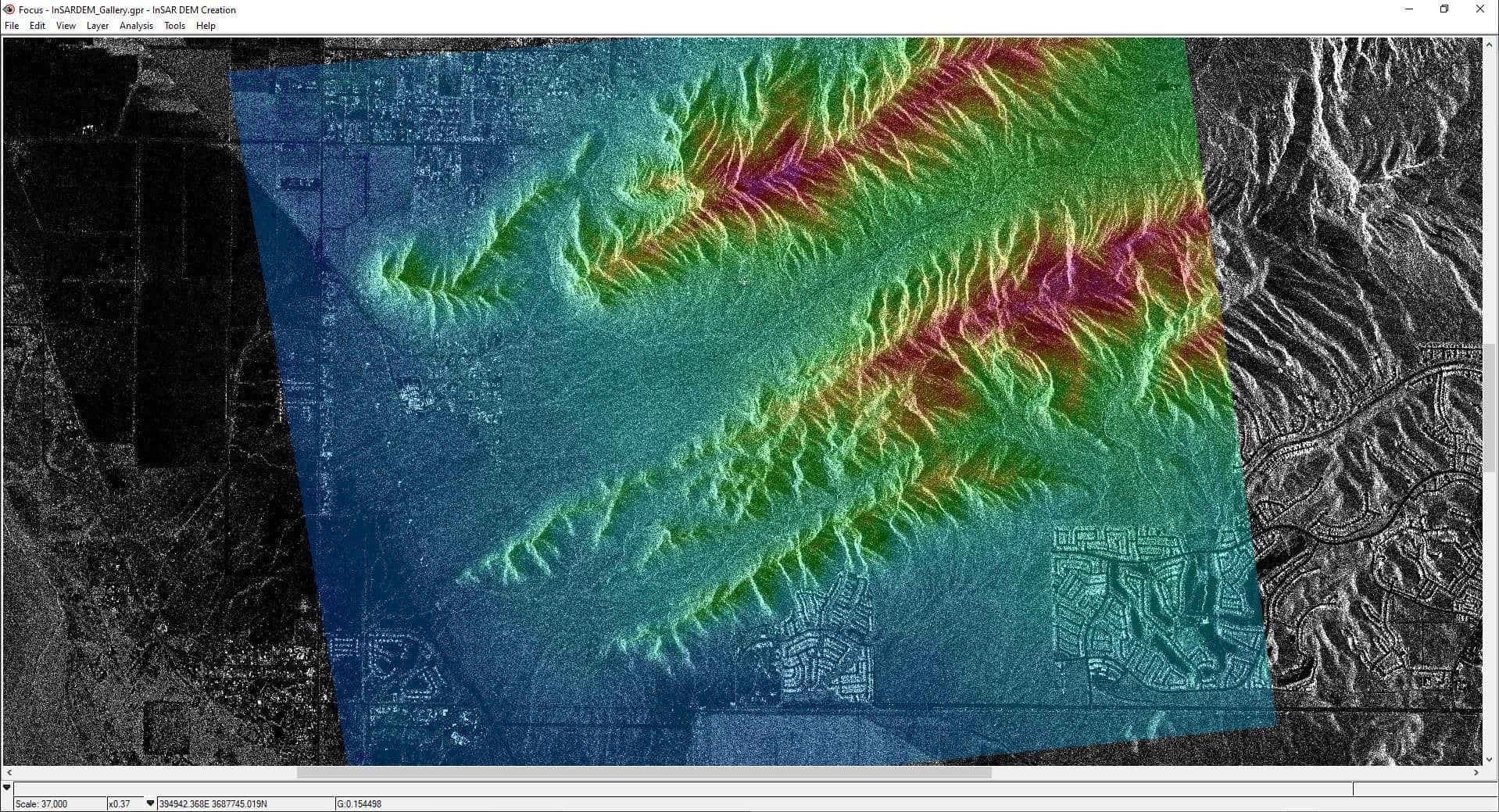 Example of an INSAR image