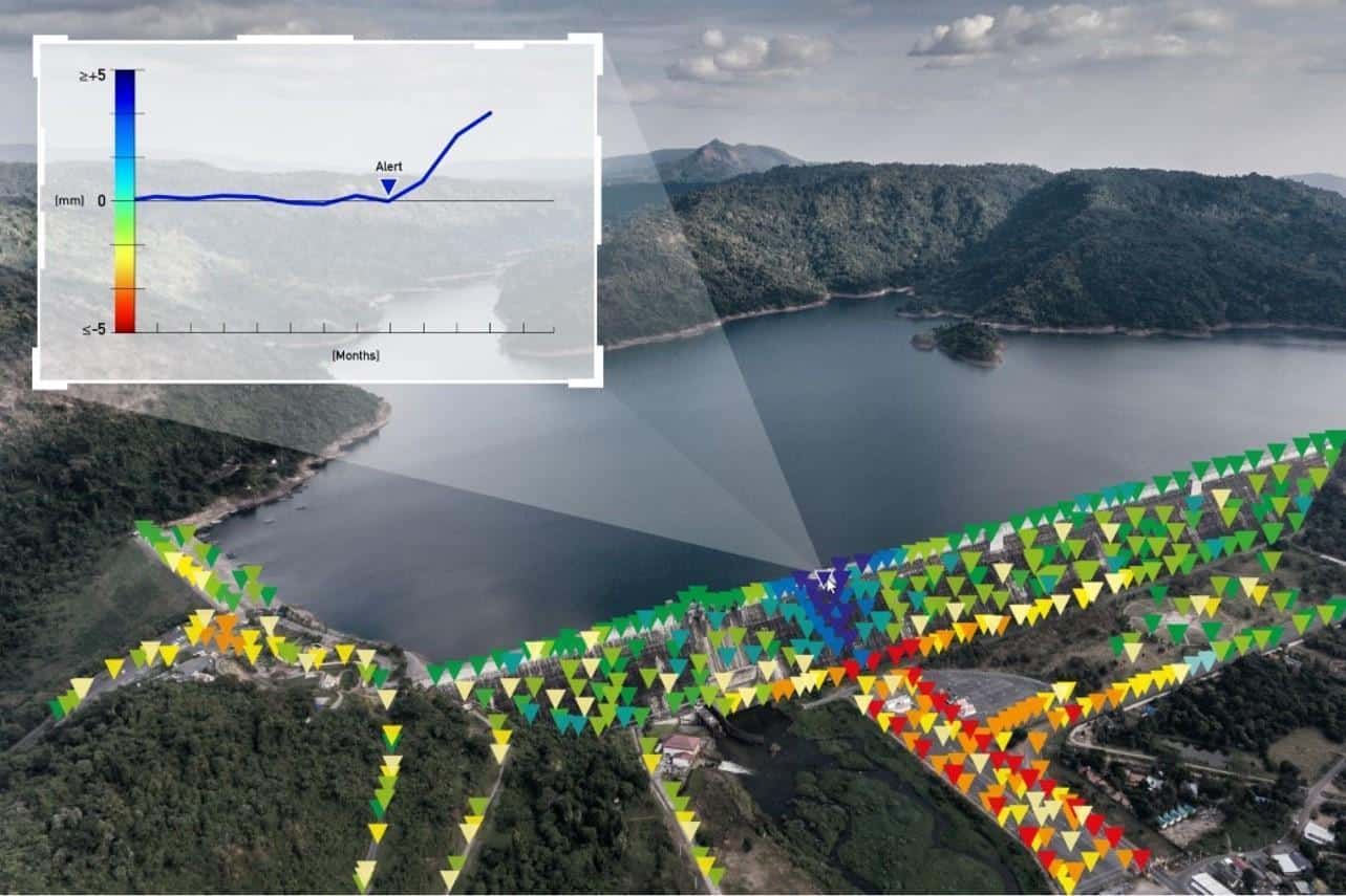Image showing a dam being monitored using CATALYST Insights