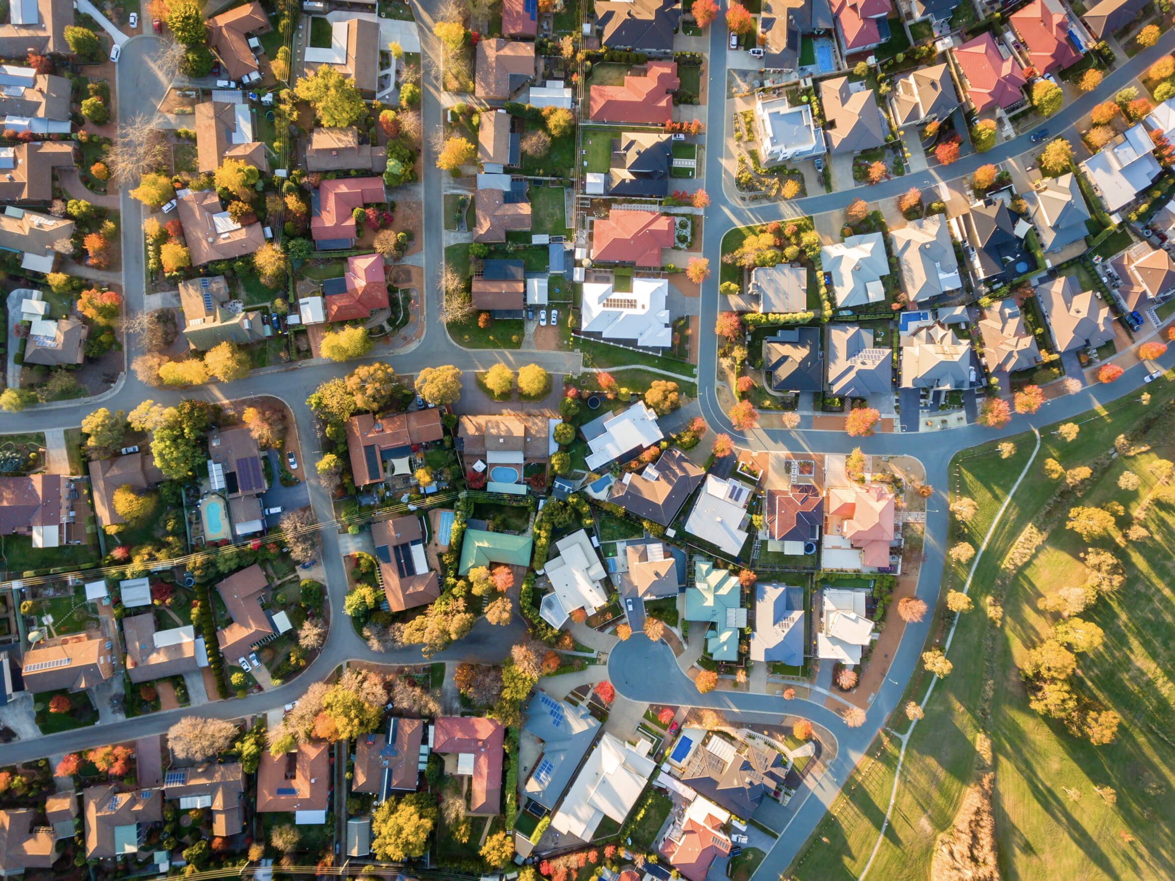 Aerial image of a residential area