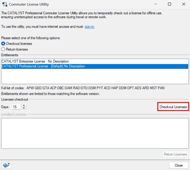 Compass License Using the Commuter License Utility - CATALYST Professional 3 and Newer ...