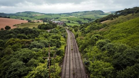 An image of a railway cutting through a forest highlighting the need for better insurance sector resilience.