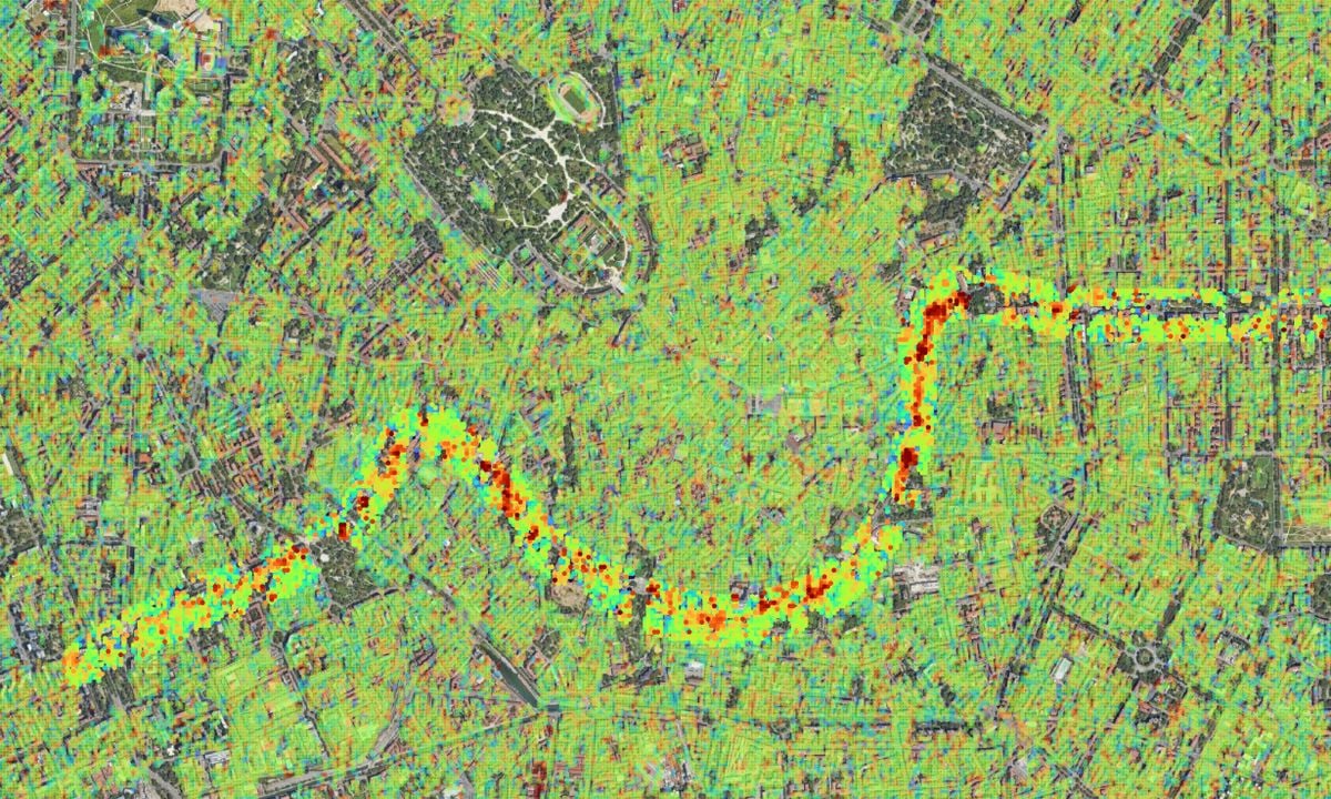 UrbanSAR surface deformation mapped along a subway tunnel corridor
